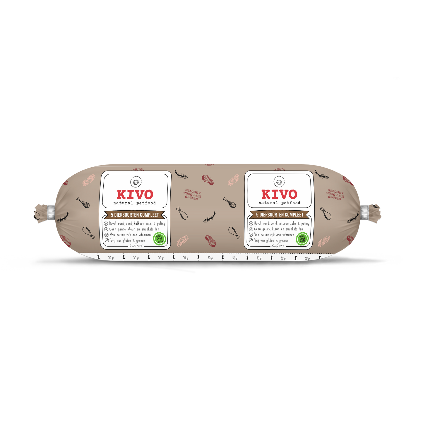 Kivo - 5 Diersoorten Compleet 500 gram (vers vlees)