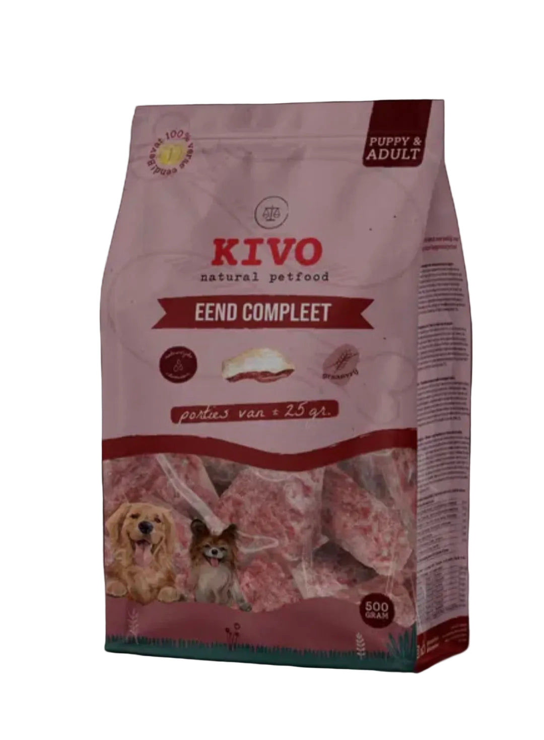 Kivo - Eend Compleet porties 500 gram (vers vlees)