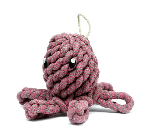 Hondenspeeltje van touw in de vorm van een octopus