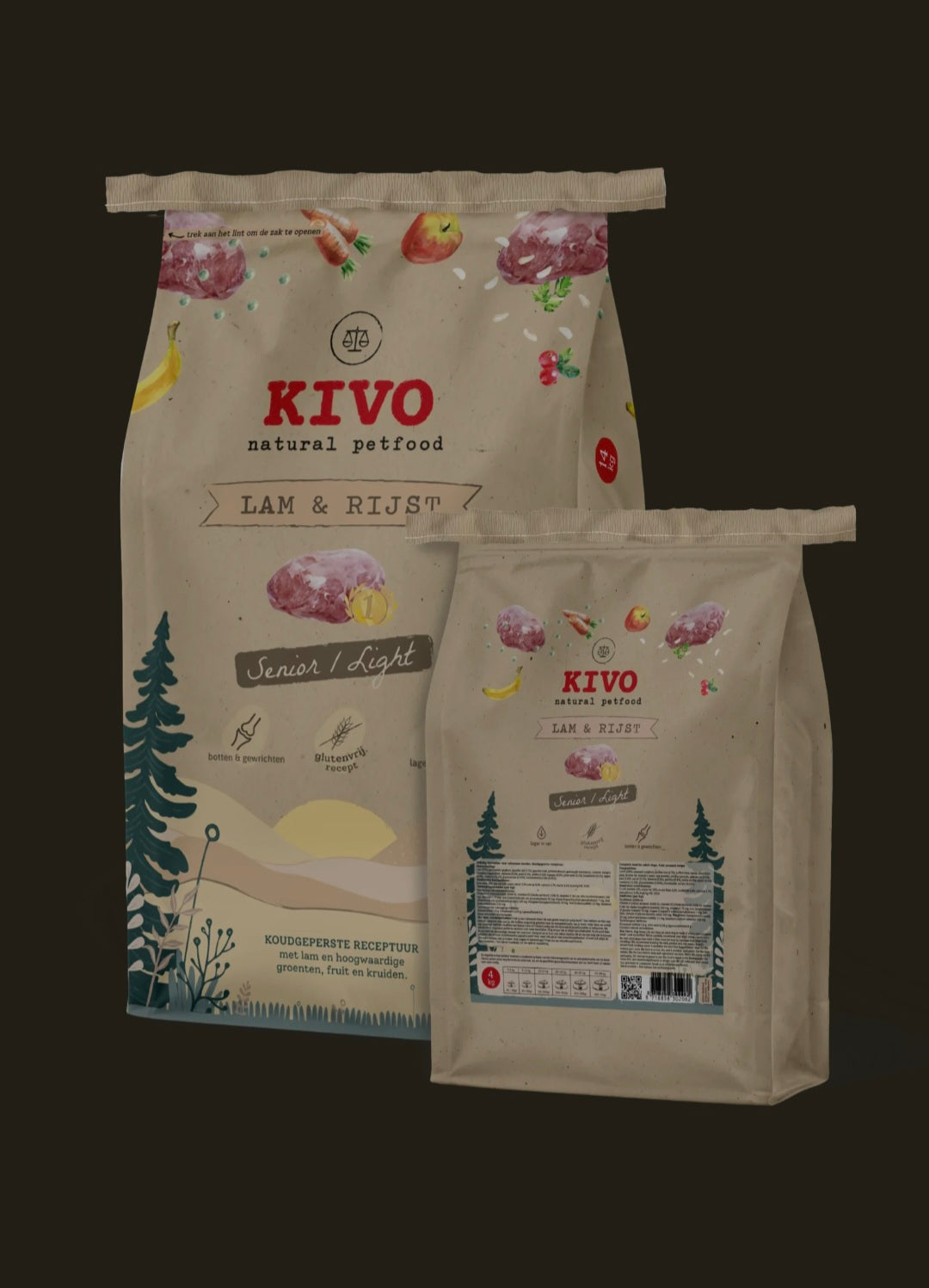 Kivo - Lam & Rijst - Senior/Light 4 kilo (glutenvrij)