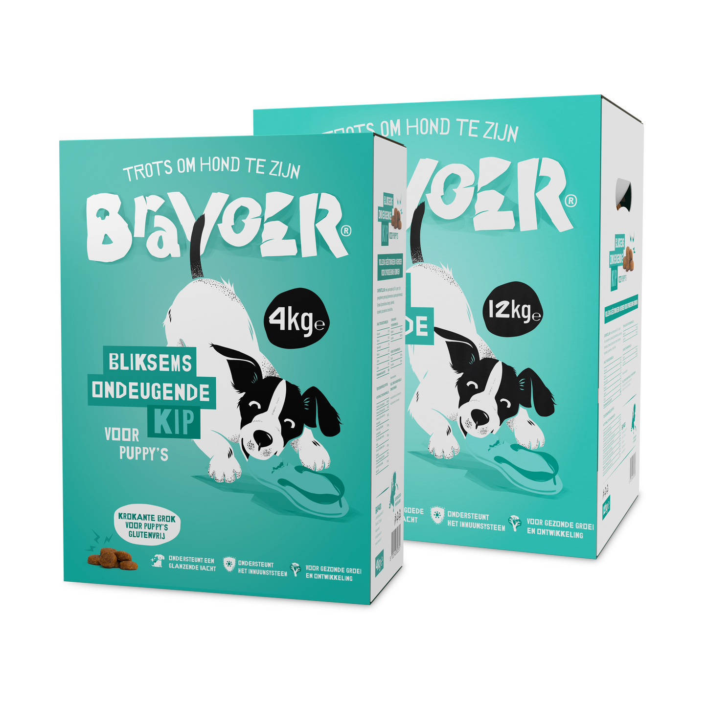 Bravoer Bliksems Ondeugende Kip voor Puppy's (Krokant) (glutenvrij)