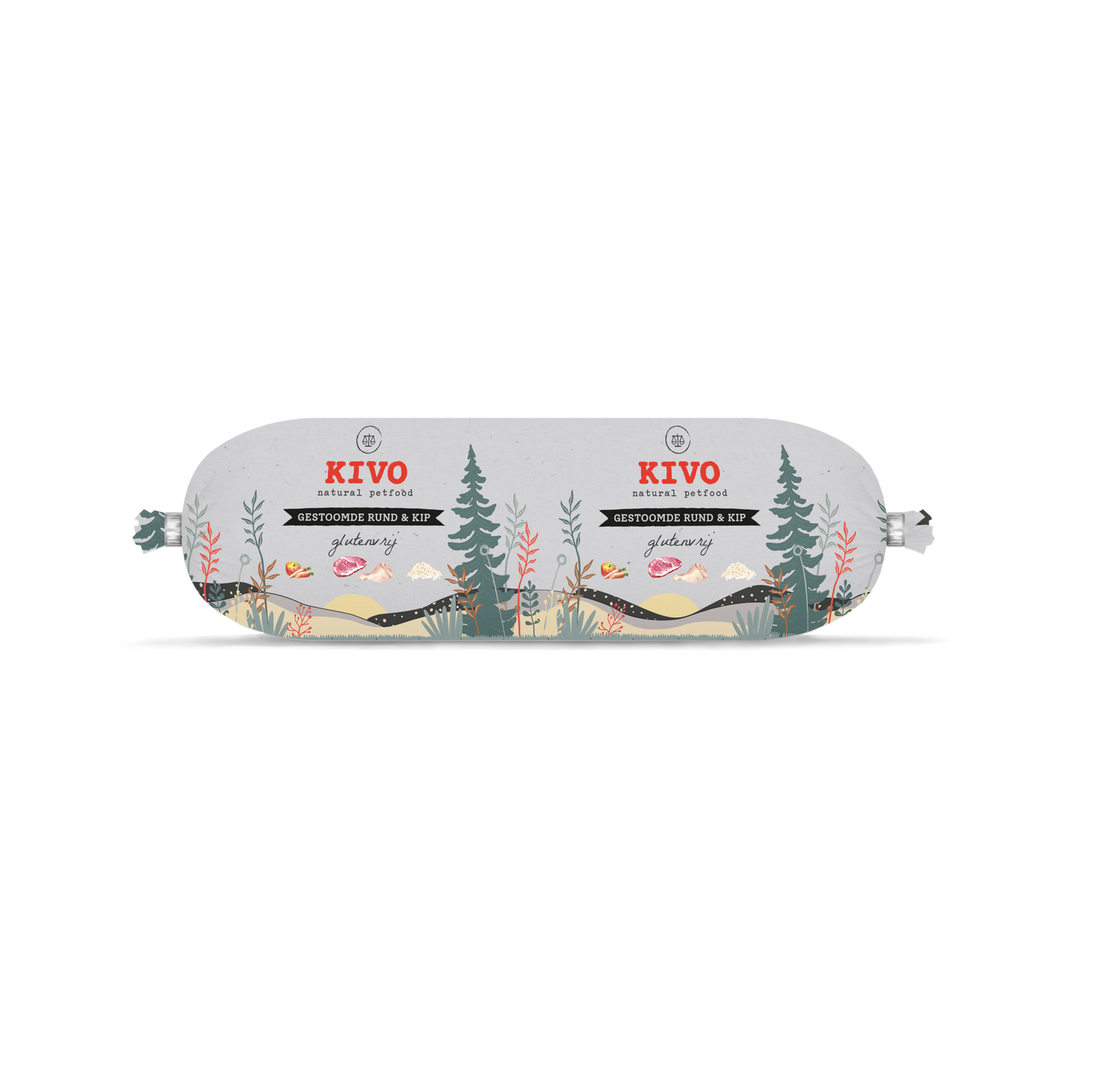 Kivo - Gestoomde Rund & Kip 600 gram