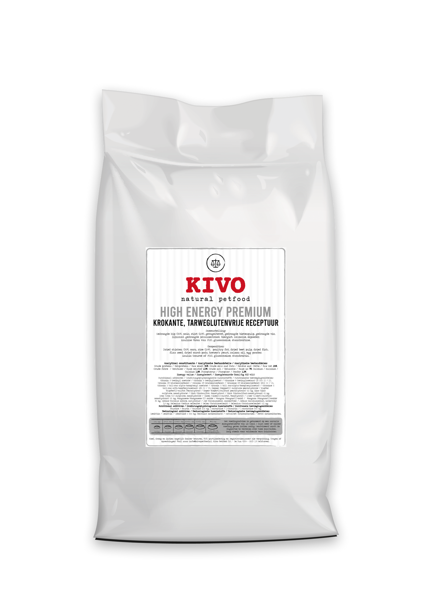Kivo - High Energy Premium - Tarweglutenvrij 15 kilo