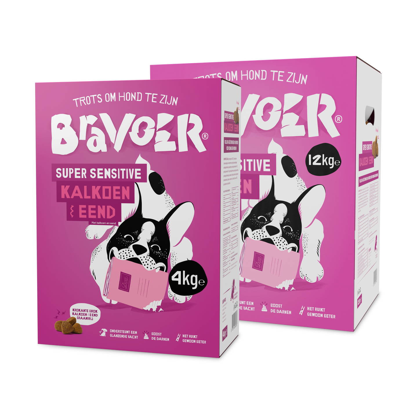 Bravoer Super Sensitive Kalkoen & Eend (Krokant) (graanvrij)