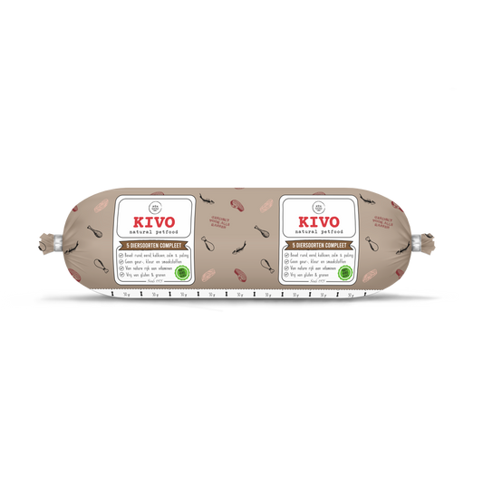 Kivo - 5 Diersoorten Compleet 500 gram (vers vlees)