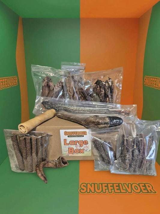 Large snackbox met 100% natuurlijke snacks voor honden vanaf 25 kilo