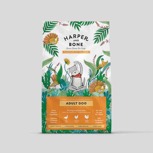 Harper and Bone Hond - Flavours of the Farm Adult Dog (medium/large)