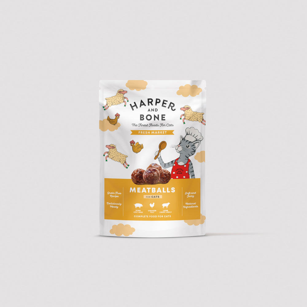 Harper and Bone Kat - Fresh Market Meat Balls (vlees) 85 gram