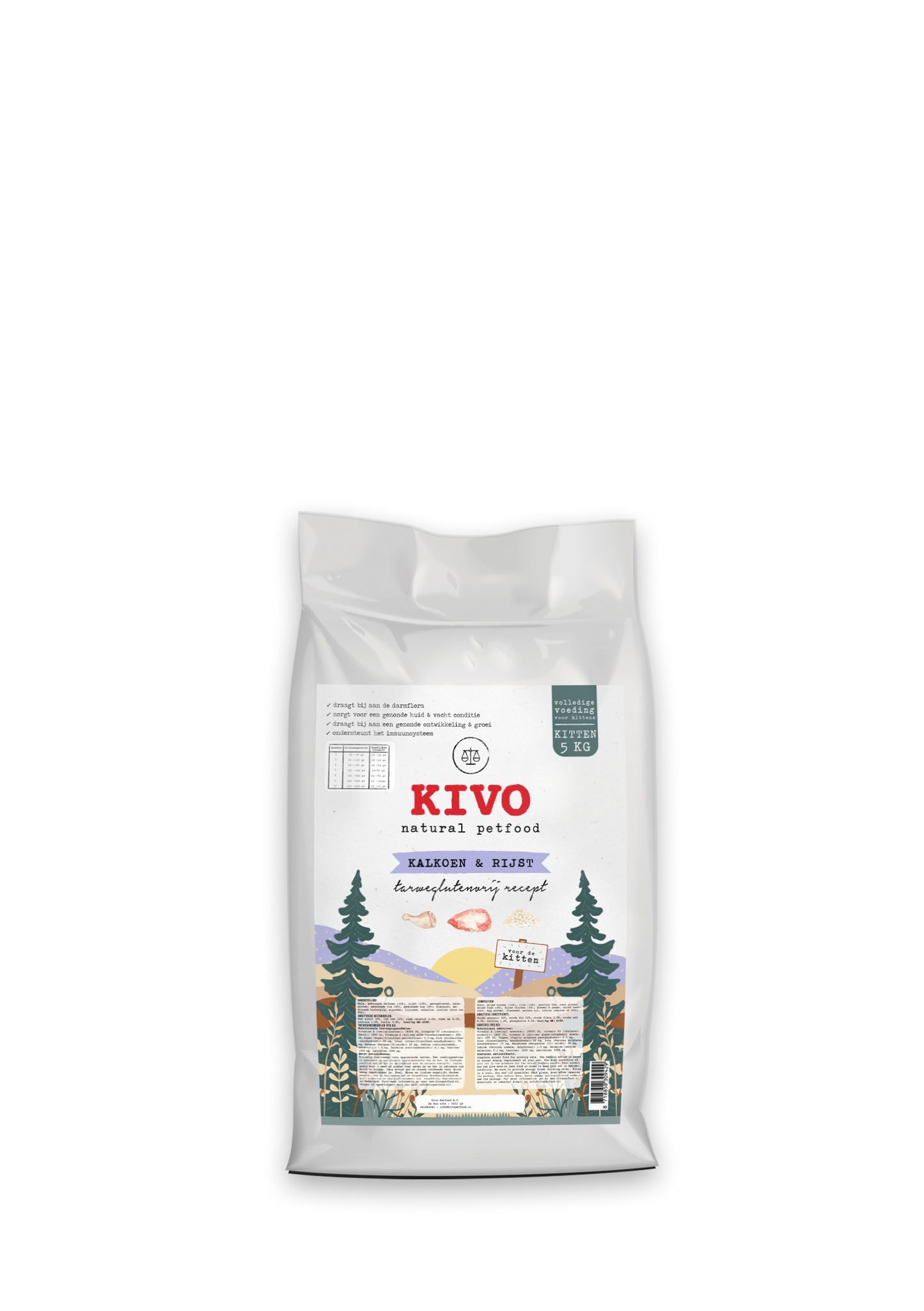 Kivo - Kitten/Junior Kalkoen & Rijst - Tarweglutenvrij 5 kilo