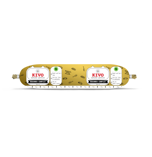 Kivo - Miauwmix Rund, Kip, Zalm 250 gram - voor uw kat (vers vlees)