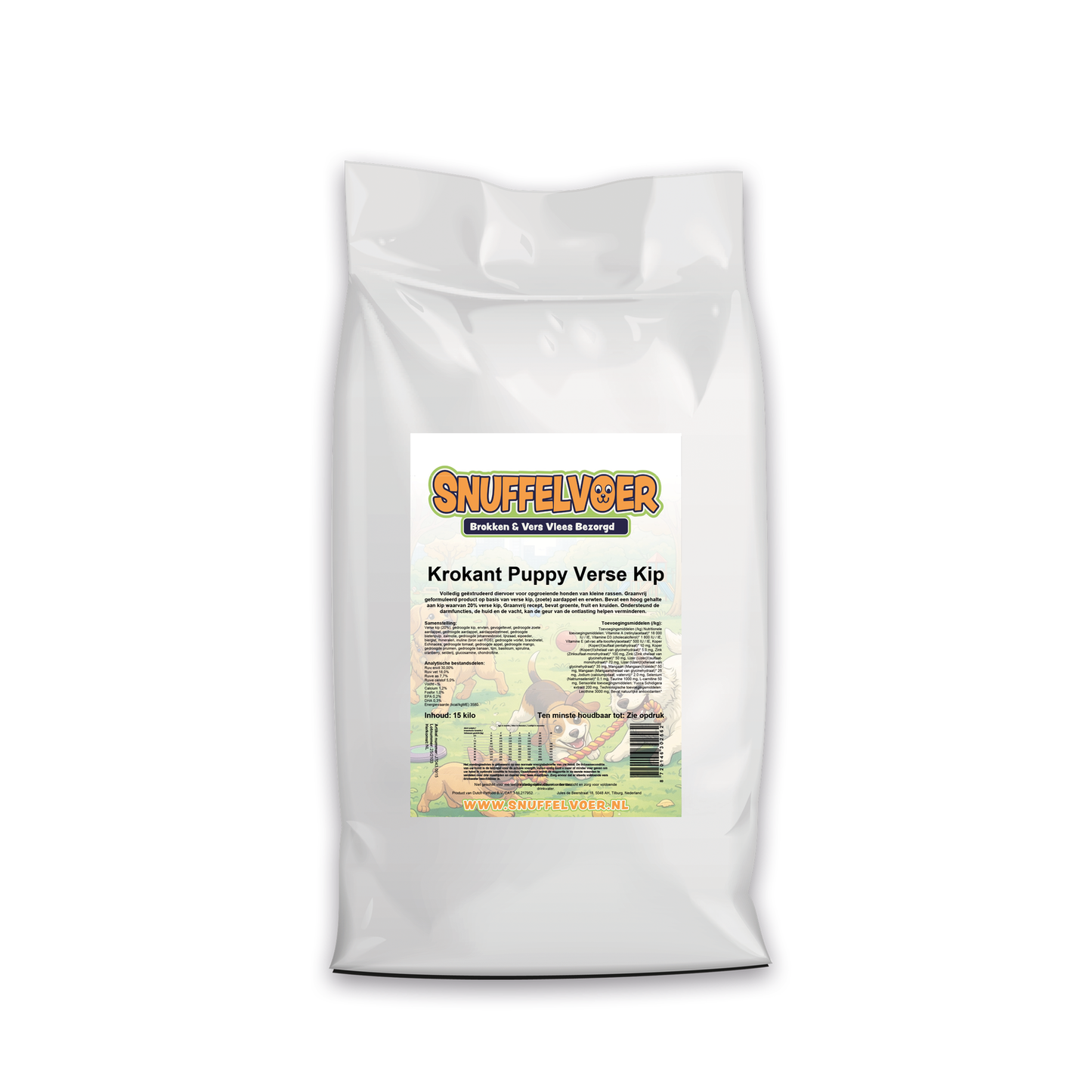 Krokant Puppy Verse Kip 15 kilo (gluten- en graanvrij)