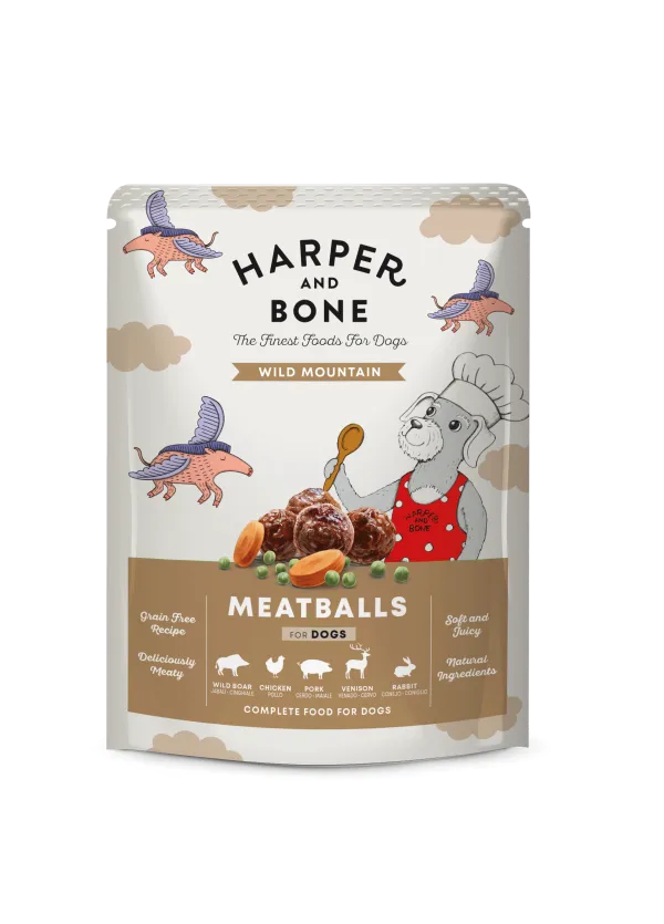 Harper and Bone Hond - Wild Mountain Meat Balls (vlees) 300 gram