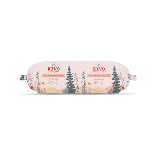 Kivo - Gestoomde Kip & Zalm 600 gram