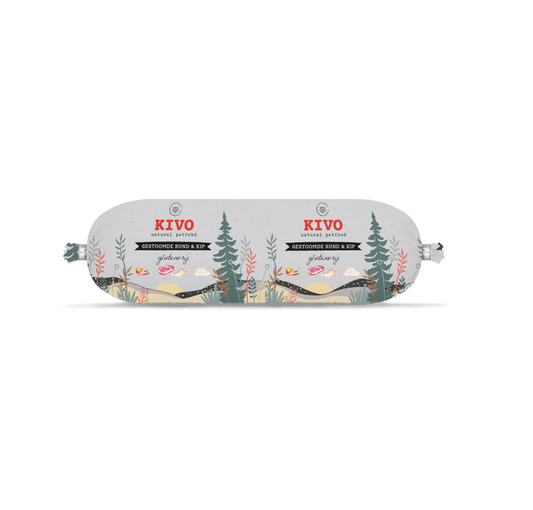 Kivo - Gestoomde Rund & Kip 600 gram
