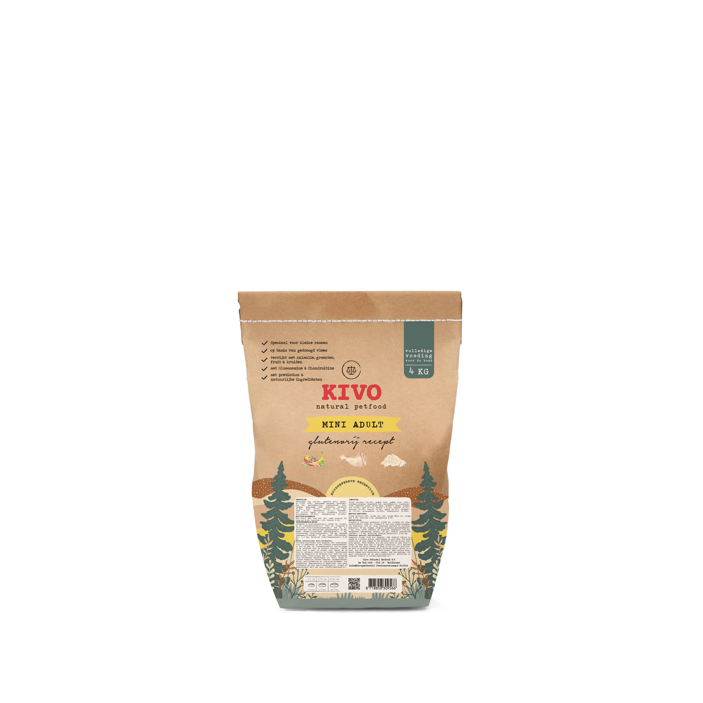 Kivo - Kalkoen & Rijst - Mini Adult 4 kilo (glutenvrij)
