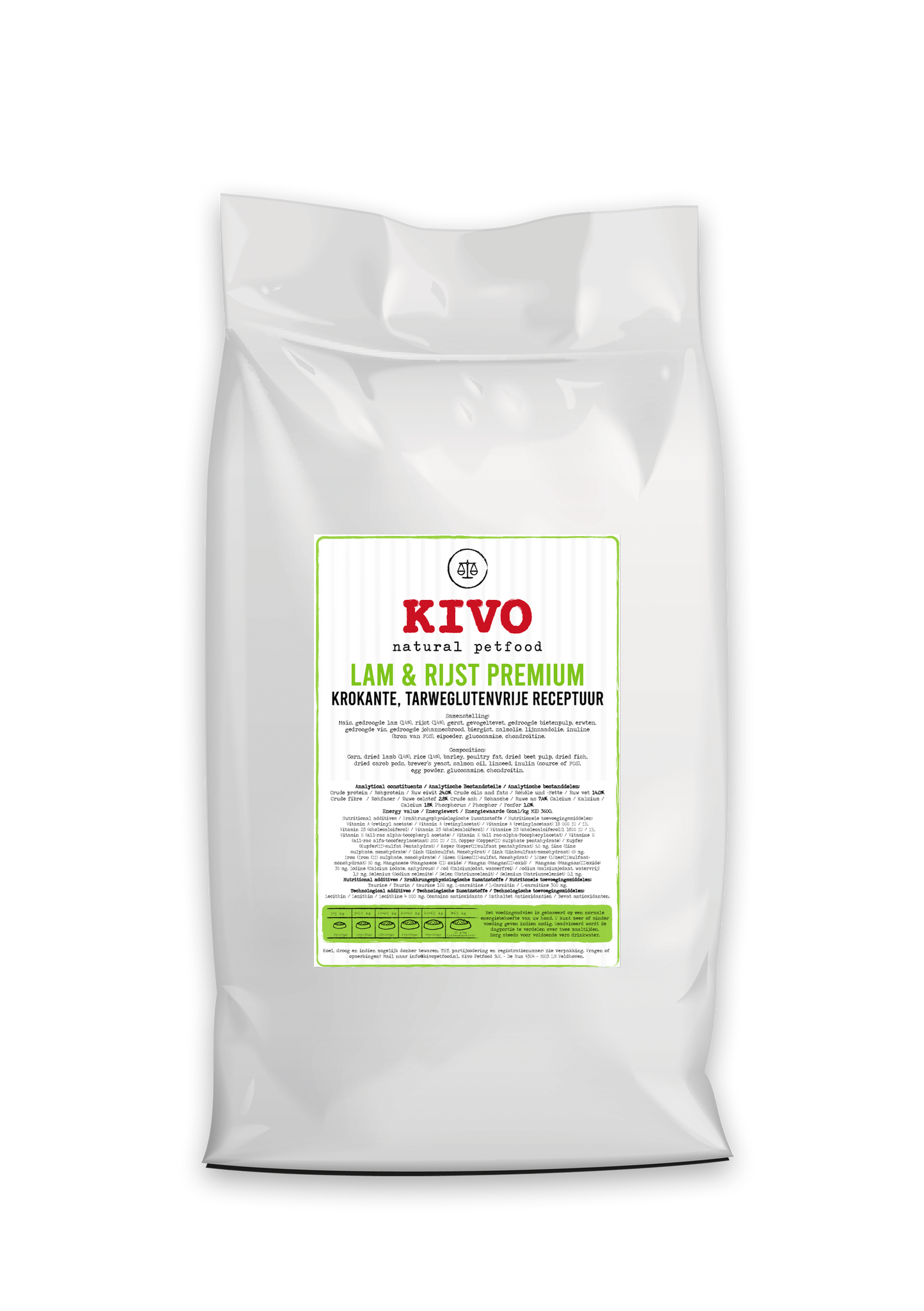 Kivo - Lam & Rijst Premium - Tarweglutenvrij 15 kilo