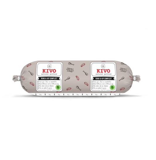 Kivo - Rund en Kip Compleet 500 gram (vers vlees)