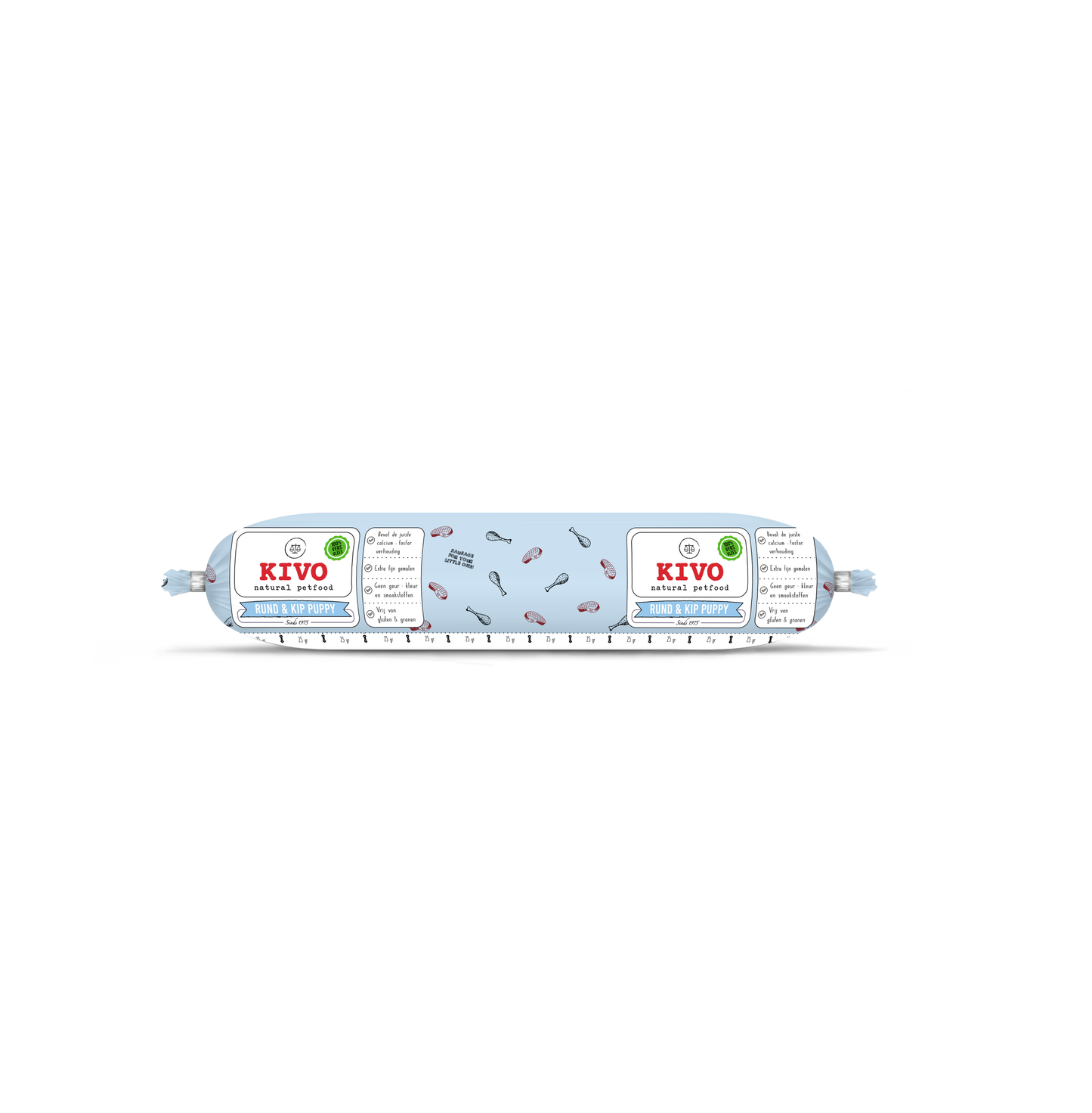 Kivo - Rund & Kip Puppy Compleet 250 gram (vers vlees)