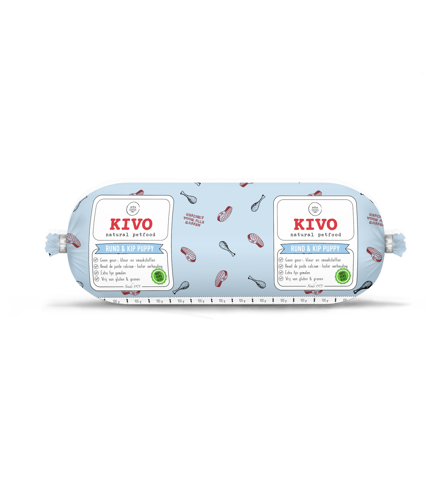 Kivo - Rund & Kip Puppy Compleet 1000 gram (vers vlees)
