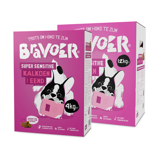 Bravoer Super Sensitive Kalkoen & Eend (Krokant) (graanvrij)