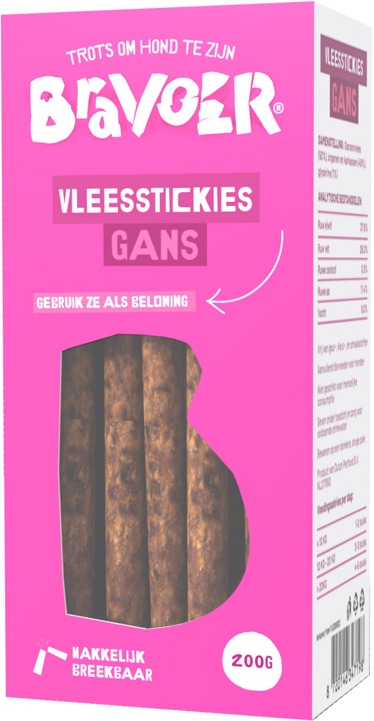 Bravoer Vleesstickies Gans 200 gram
