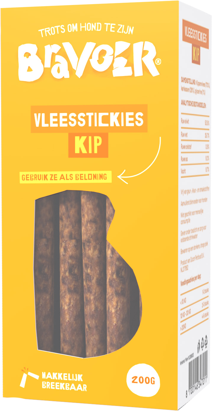 Bravoer Vleesstickies Kip 200 gram