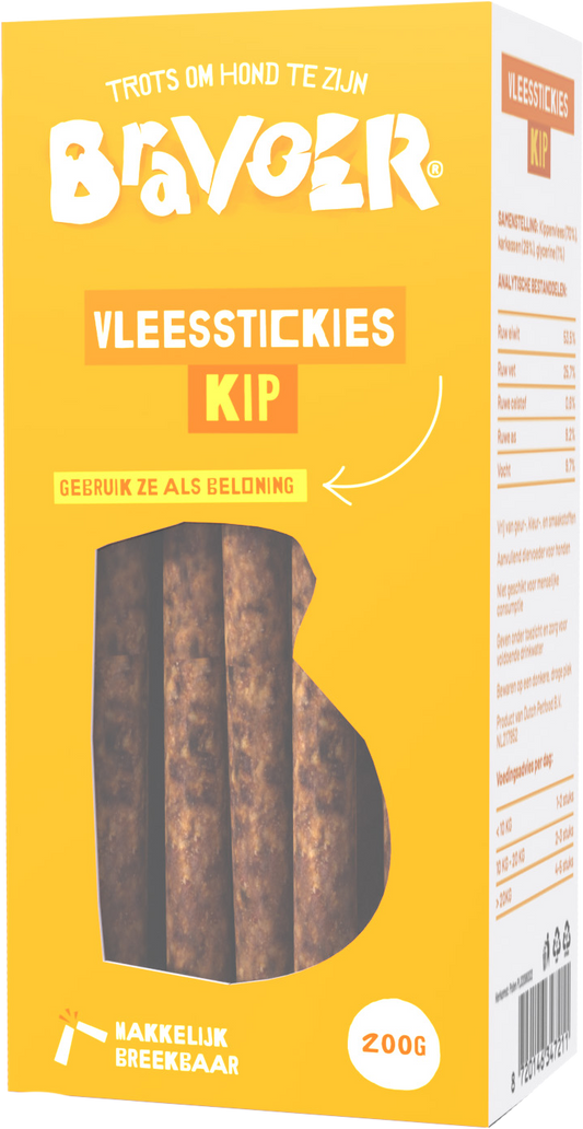 Bravoer Vleesstickies Kip 200 gram